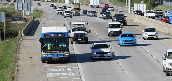 Bus on Shoulder