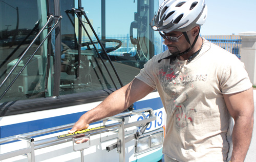 Lowering bike rack