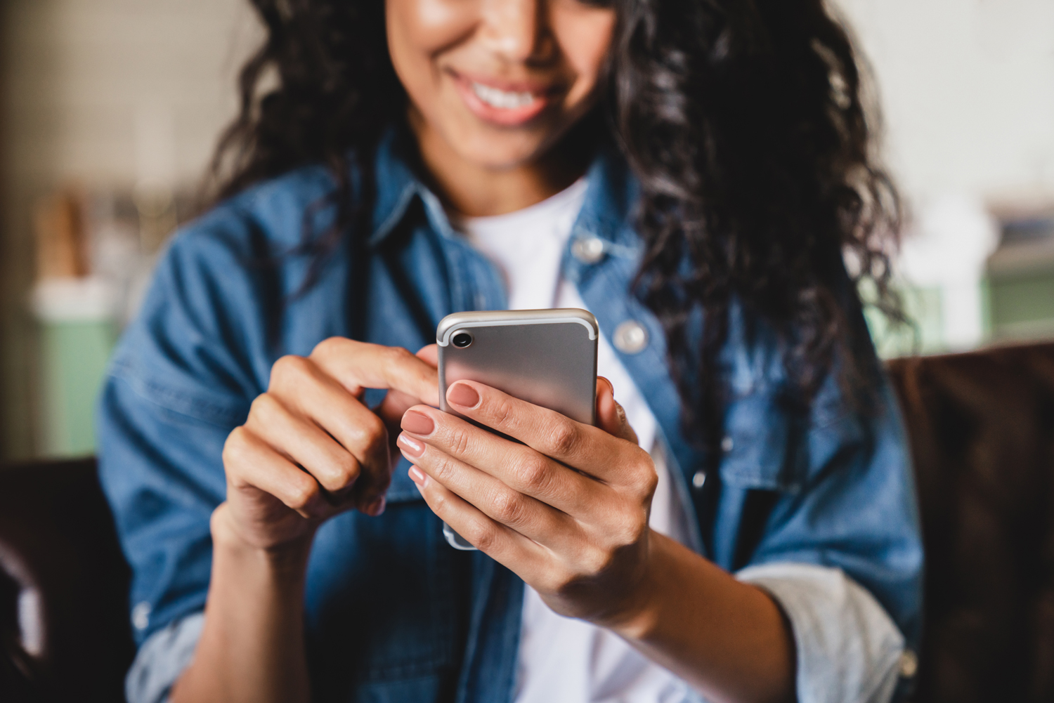 A woman on her phone
